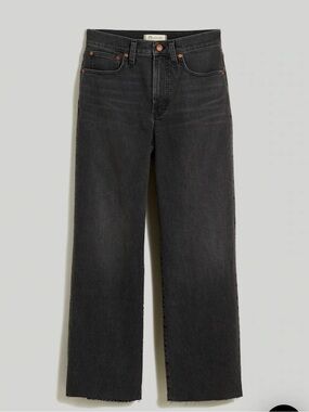 Madewell Perfect Vintage Wide-Leg Crop Jean Benley Wash washed black size 28